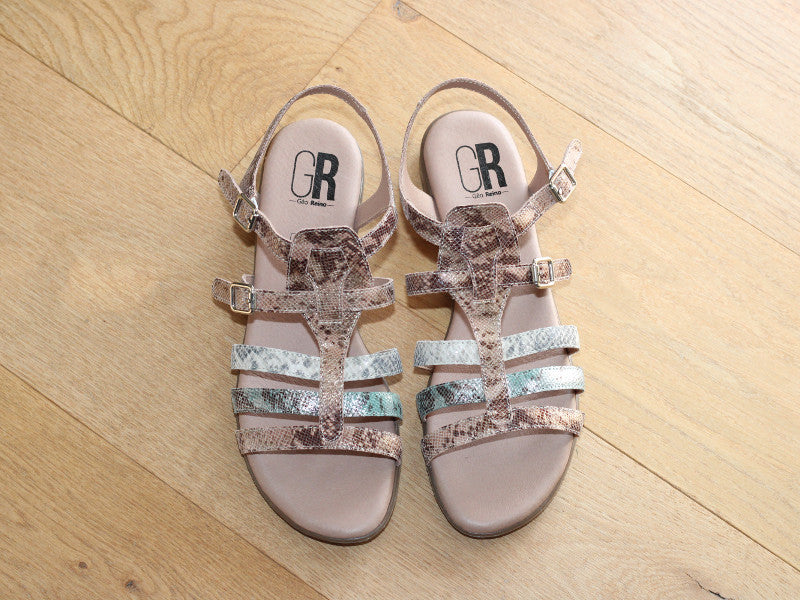 Sandales esprit spartiate en cuir Serpent