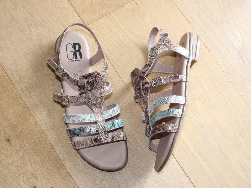 Sandales esprit spartiate en cuir Serpent