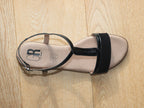 Sandales plates Geo Reino en cuir et verni noir