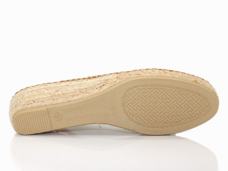 Espadrilles compensées en cuir platine Bernia