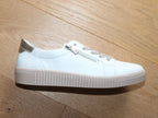 Tennis en cuir blanc, rose et or Gabor