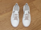 Tennis en cuir blanc, rose et or Gabor