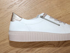 Tennis en cuir blanc, rose et or Gabor