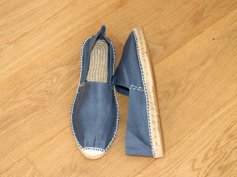 Espadrilles en coton bleu denim