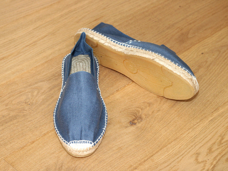 Espadrilles en coton bleu denim