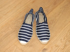 Espadrilles en coton rayé bleu marine et blanc Getaria