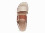 Sandales en cuir bicolore beige et camel Tamaris