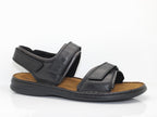 Sandales Rafe en cuir noir et 3 brides réglables