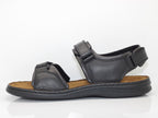 Sandales Rafe en cuir noir et 3 brides réglables