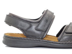 Sandales Rafe en cuir noir et 3 brides réglables