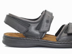 Sandales Rafe en cuir noir et 3 brides réglables