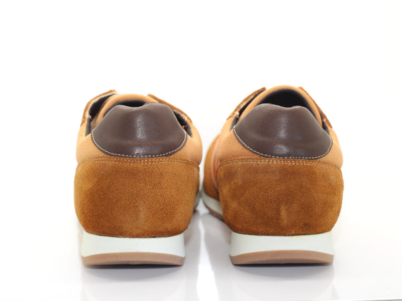 Baskets en toile et cuir marron camel Polo