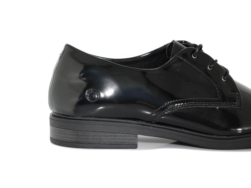 Derby chic Remonte en cuir noir vernis