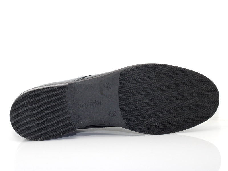 Derby chic Remonte en cuir noir vernis