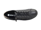 Sneakers Remonte en cuir noir et touche dorée