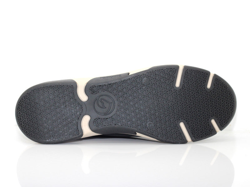 Baskets compensées Remonte en cuir noir et imprimé animal