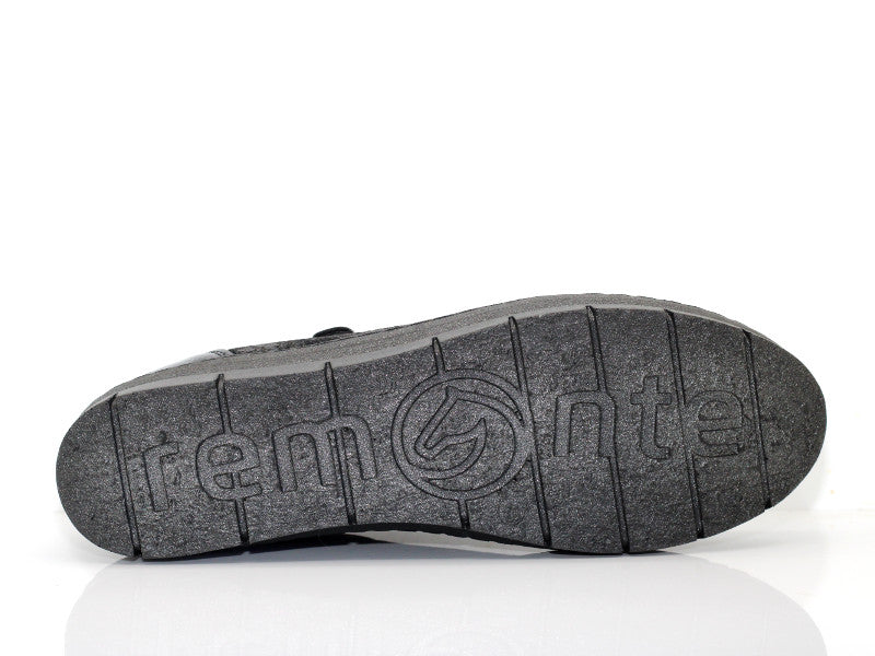 Tennis Remonte en stretch et cuir noir Swann