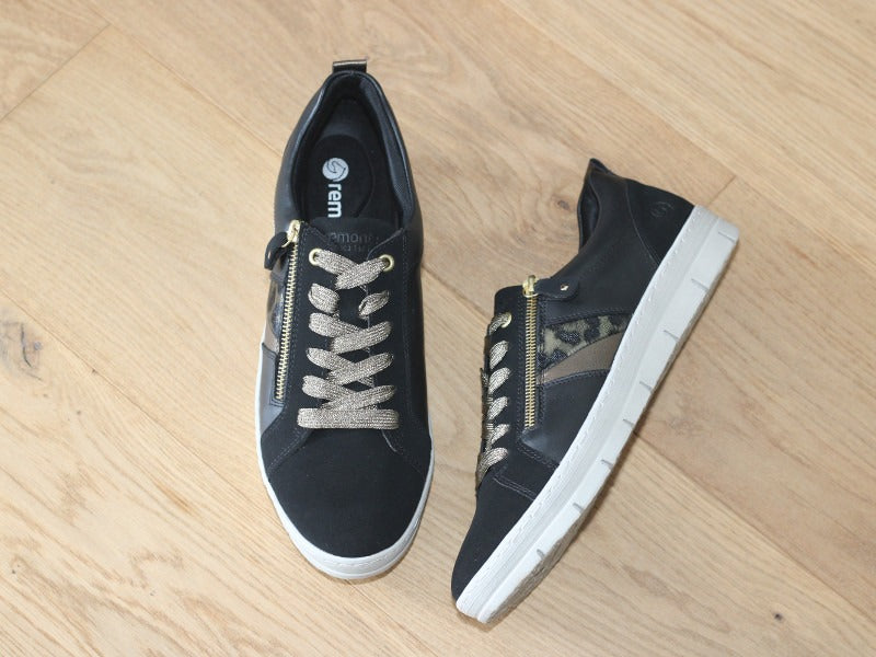 Tennis combi noir Remonte avec double jeu de lacets Swing