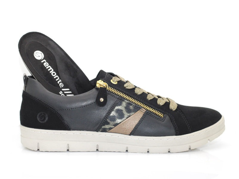 Tennis combi noir Remonte avec double jeu de lacets Swing