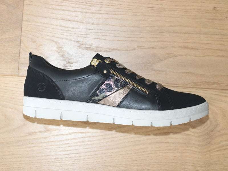 Tennis combi noir Remonte avec double jeu de lacets Swing