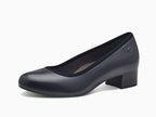 Escarpins petit talon Tamaris en cuir bleu marine