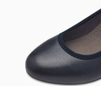Escarpins petit talon Tamaris en cuir bleu marine