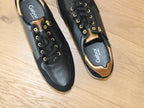 Baskets Gabor en cuir noir et or Ziggy