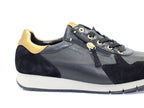 Baskets Gabor en cuir noir et or Ziggy
