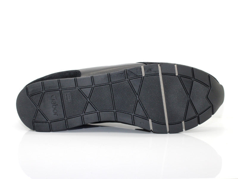 Baskets Gabor en cuir noir et or Ziggy