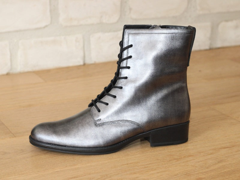 Bottines hautes à lacet Gabor en cuir gris Cosmo