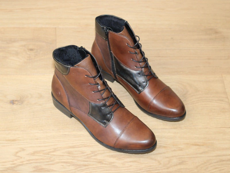 Bottines à lacet Remonte en cuir brun