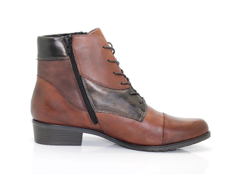 Bottines à lacet Remonte en cuir brun