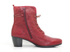 Bottines lacets en cuir rouge Ruby