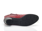 Bottines lacets en cuir rouge Ruby