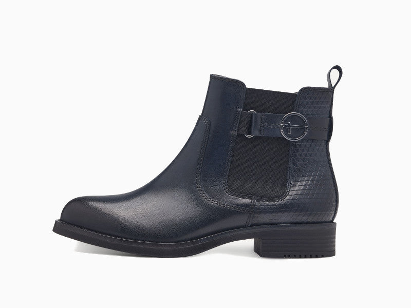 Bottines style chelsea Tamaris en cuir bleu marine