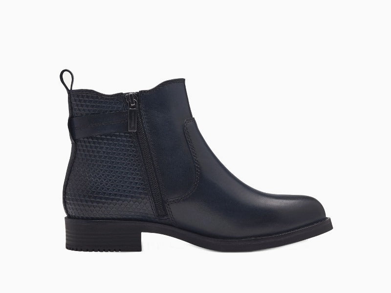 Bottines style chelsea Tamaris en cuir bleu marine
