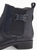 Bottines style chelsea Tamaris en cuir bleu marine