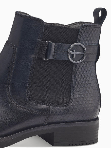 Bottines style chelsea Tamaris en cuir bleu marine