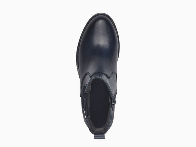 Bottines style chelsea Tamaris en cuir bleu marine