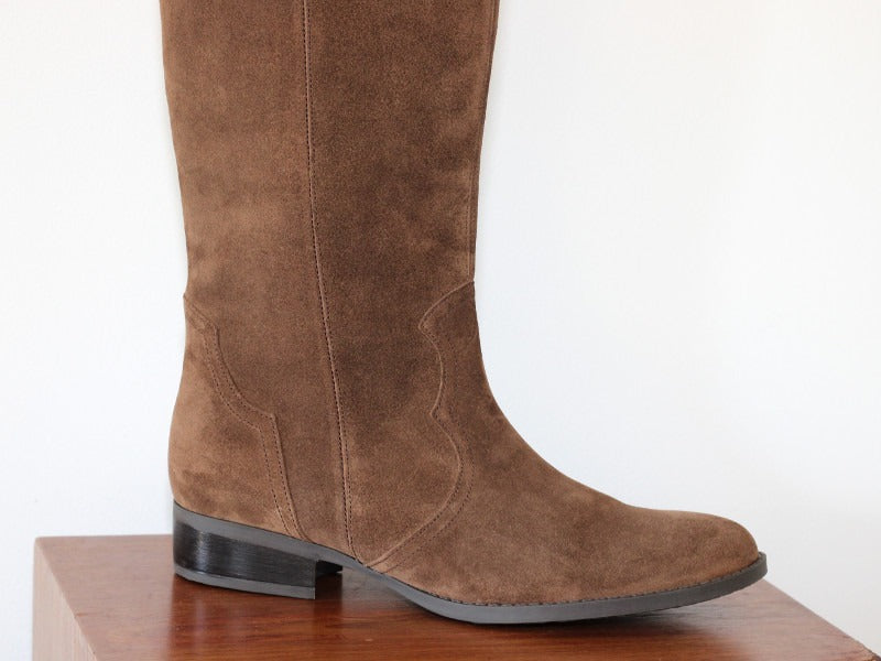 Bottes Gabor en cuir velours marron Western