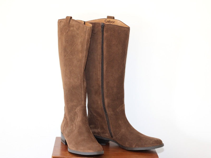 Bottes Gabor en cuir velours marron Western