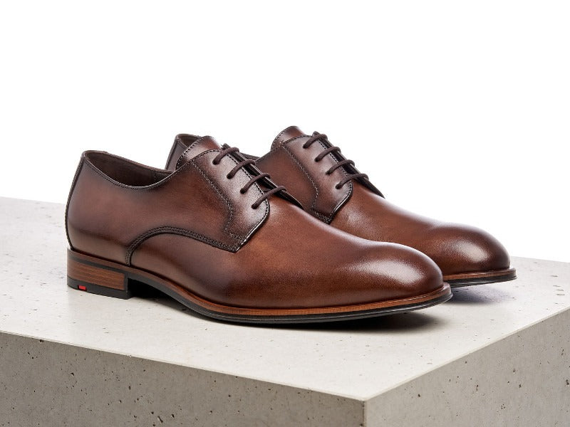 Chaussure de ville en cuir marron Sabre