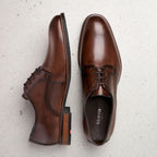 Chaussure de ville en cuir marron Sabre