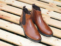 Boots style chelsea en cuir marron Elster