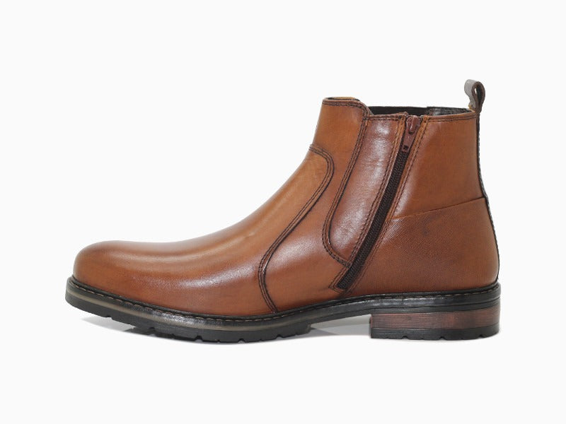 Boots style chelsea en cuir marron Elster