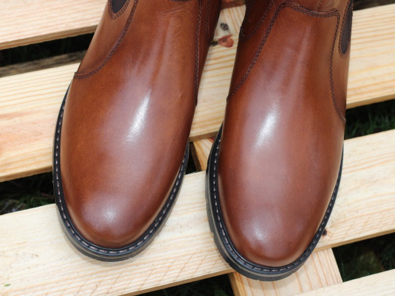 Boots style chelsea en cuir marron Elster