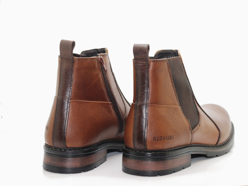 Boots style chelsea en cuir marron Elster
