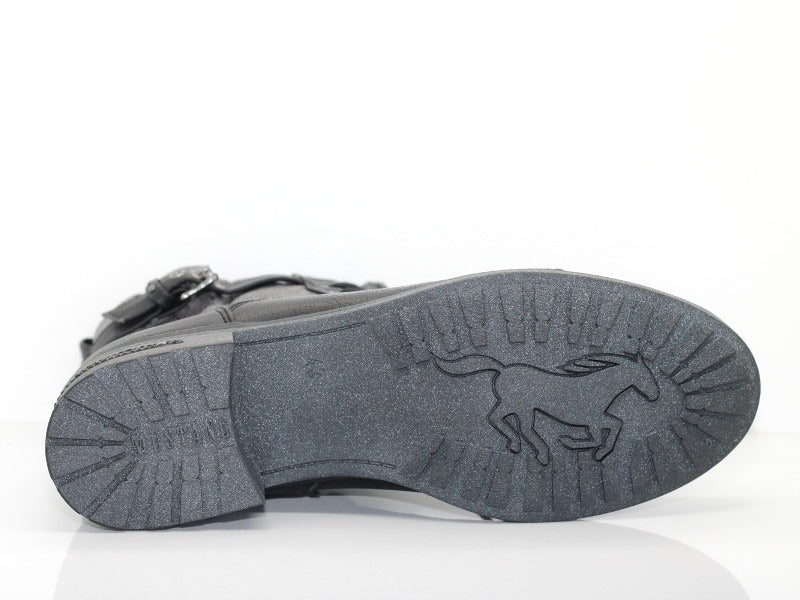 Bottines noires Mustang avec petit talon