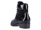 Bottines D6882 Remonte en cuir et vernis noir Chic