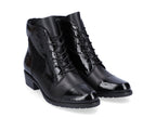Bottines D6882 Remonte en cuir et vernis noir Chic
